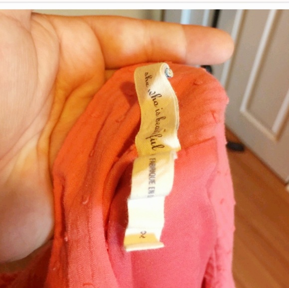 Anthro Maeve Tiny Windows Coral Dress - Picture 8 of 8